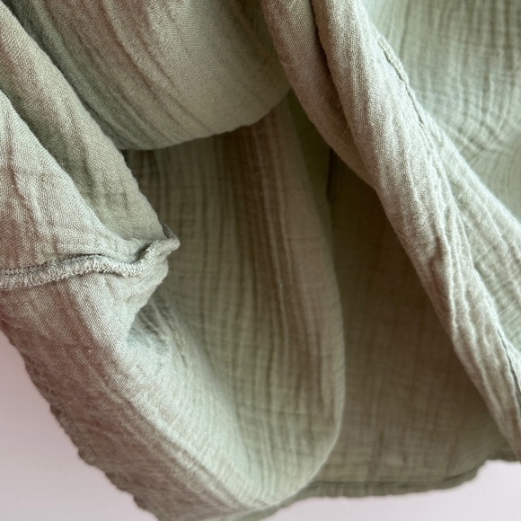 H&M Tunic Dress, Khaki Green, 100% Cotton Long Sleeve Shirt Dress, Size XS - Picture 12 of 16